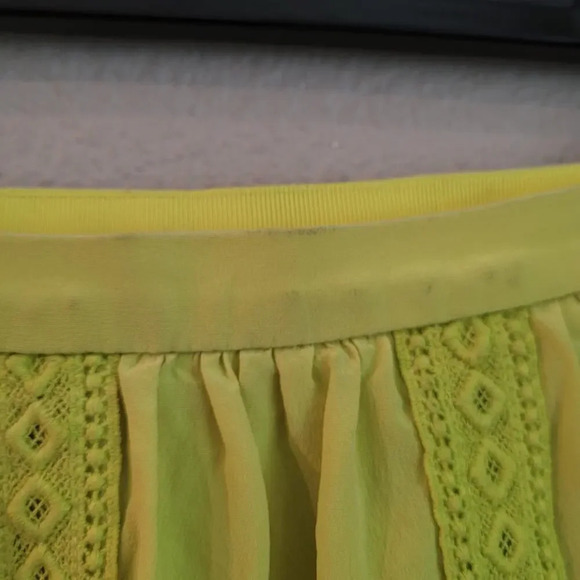 J CREW Womens 100% Silk Skirt Embroidered Pleated Zip Knee Length Chic Vibrant - Picture 6 of 10